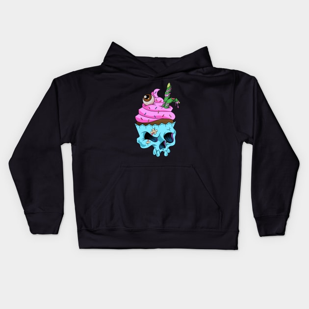 Skull Cake Kids Hoodie by CandyAndy24